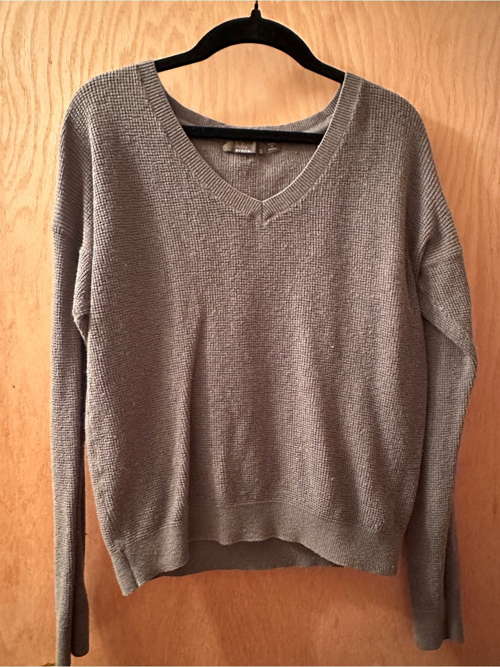 Prana Women's Heather Gray V-Neck Knit Sweater